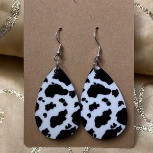 Cow print earrings